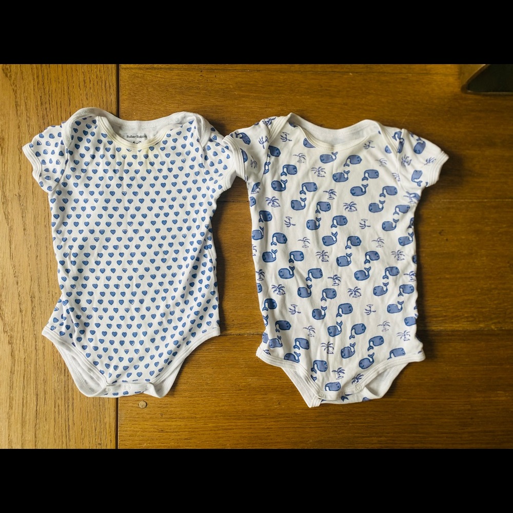6-9 month Roberta rabbit onesie